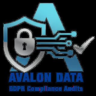 Avalon Data GDPR Compliance Audits logo with shield, padlock, and circuit board design